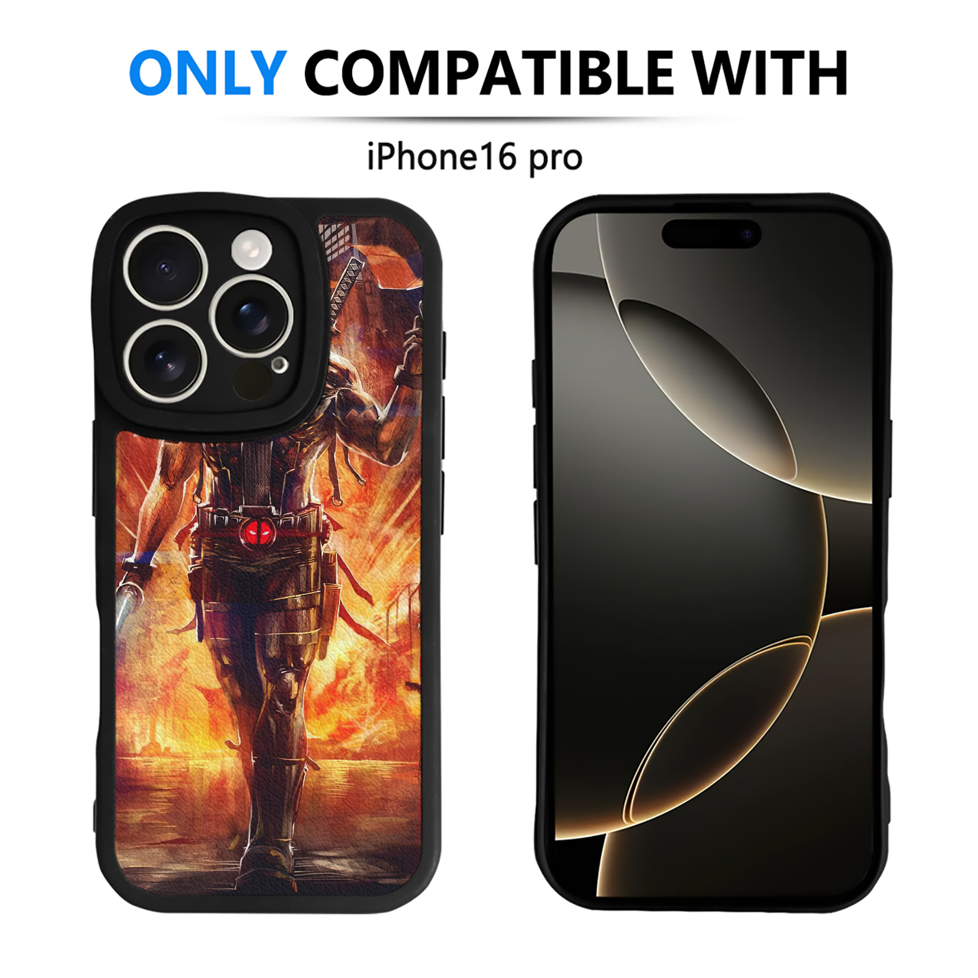 （画像用） Deadpool デッドプール 【iPhone 16シリーズ対応】シリコンスマホケース（レザー調） 材質：シリコン